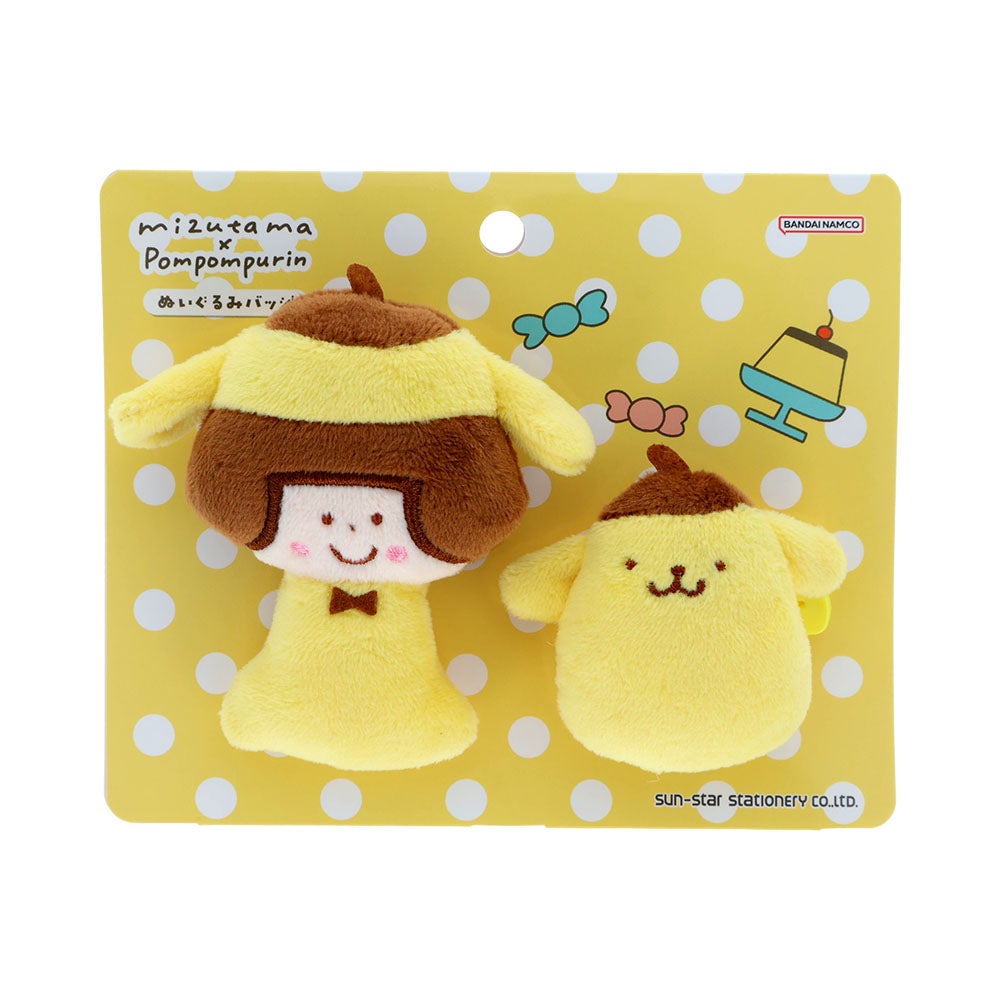ぬいぐるみバッジ mizutama×SC2 ポムポムプリン